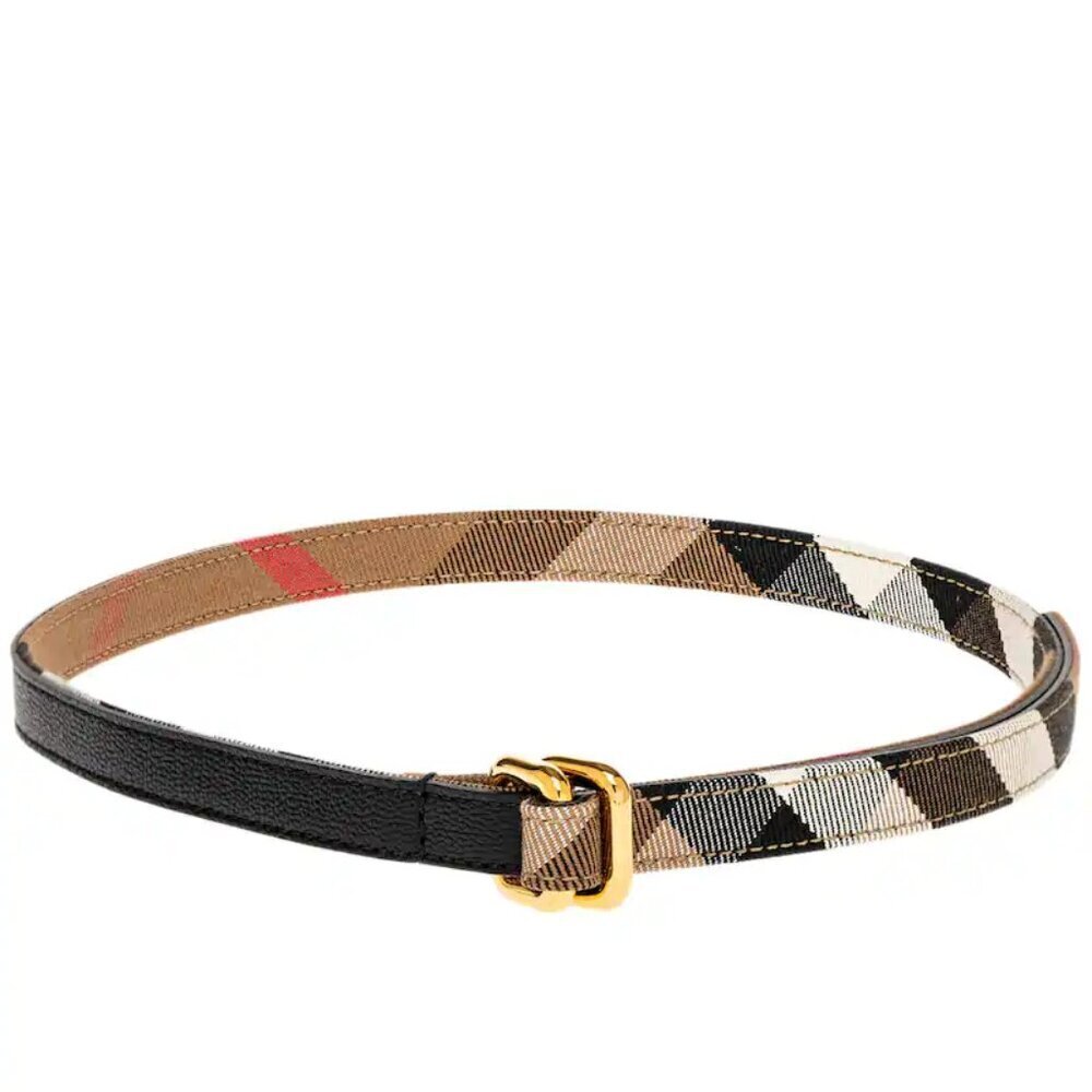 New Burberry Reversible Grainy/House Check Slim Unisex Belt 8084809 1003 Small